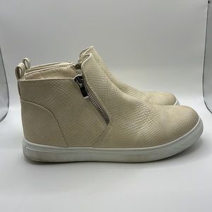 Adokoo High Top Shoes Sneakers Ankle Booties Zip Up Taupe Womens Size 7